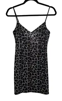 NWT L’AGENCE Leopard Sequined Mini Dress