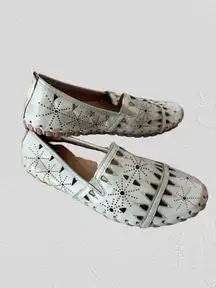 New Spring Step Fusaro Perforated Leather Comfort Loafer Shoe Gray, Sz 40/9 