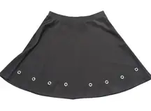 Relativity Skirt L Large Black A Line Full Circle Grommets Stretch