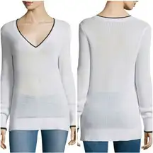 Rag & Bone, New, Elizabeth White V-Neck Open Knit Sweater Tunic, Size Medium