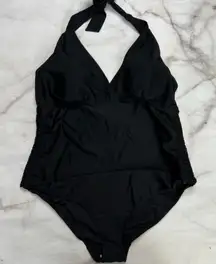 Beach Bump Motherhood Maternity One Piece Swimsuit Halter Size 1X New