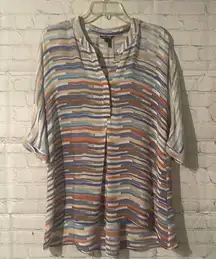 Nic & Zoe striped tunic blouse size small- oversized