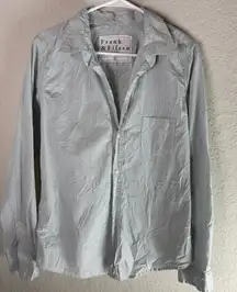 Frank & Eileen Blue/Green Micro Check Cotton Button Down Shirt L