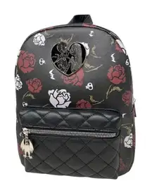 Nightmare Before Christmas Black Red Skulls Roses Jack & Sally Mini Backpack Bag