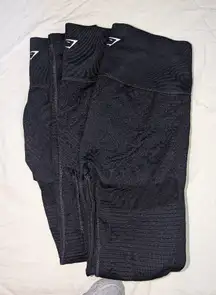 NWOT Gymshark Highrise Eyelet Leggings Lot Of 3 Large Black