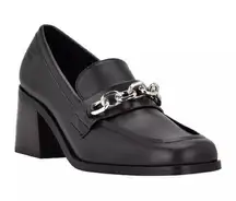 Calvin Klein  Venty chain high heel dressy loafers size 8