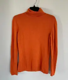 Cashmere E Seta Orange Cashmere Blend Turtleneck Size Small   