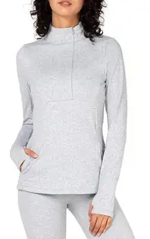 Kyodan Lorelai mock neck half zip sweatshirt, gray size petite small‎