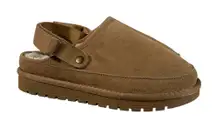 EvellyHootd Faux Suede Sheepskin Platform Clog Slipper Shoes Hard Bottom Lounge