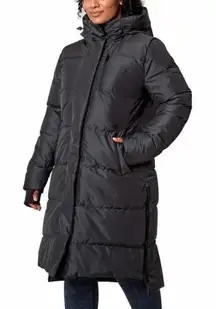 MPG Sport Women’s Maxi Down Puffer Coat Parka Coat Jacket Filled Long Black XL