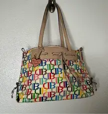 Vintage Dooney and Bourke Multi Color Leather Handbag Purse