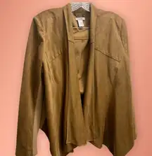 Women’s Faux Suede Open Front Jacket