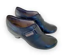 Privo Smooth Black Leather Low Ankle Boot Comfort Shoe Slip-on Size 9