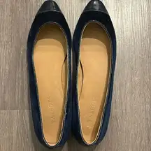 Talbots Blue Velvet Flats Work Career Office Size 10