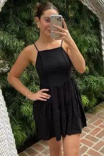 Basic black mini sundress