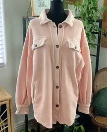Free People Ruby Sweetheart Sunrise Fleece Button Up Shacket