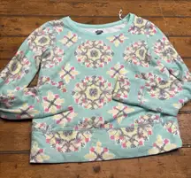 Aerie Long‎ Sleeve Women's Crewneck Pullover Sweatshirt Tapestry Print Small