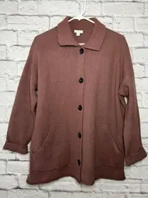 J. Jill Button Front Cardigan Shirt Jacket Women’s Small Cotton Mauve.