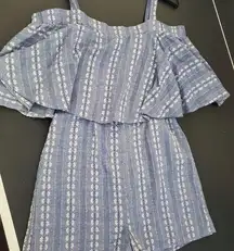 Blue and white romper size small by current project
