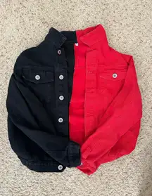 Red And Black Denim Jacket