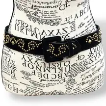 Vintage 90s Express Women’s Size M Black Genuine Suede Gold Studded Belt Western