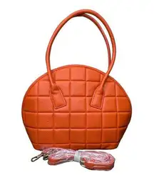 Orange Quilted Handbag