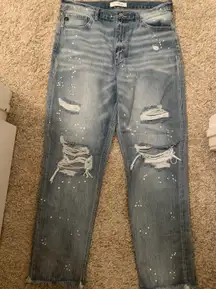 Paint Splattered Ripped Jeans 