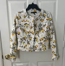 White House Black Market Lemon Print Jacket size small