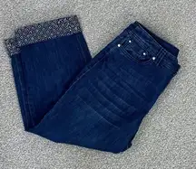 Christopher & Banks Studded Cuff Capri Jeans Blue 4