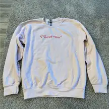 “I Love You” Taylor Swift Lyrics Pale Pink Crewneck