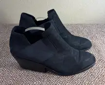 Eileen Fisher Booties Sz 9.5 Black Nubuck Leather 'Even' Women's MSRP $258 EUC