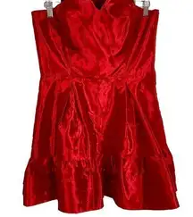 Teeze Me Strapless Red Homecoming Mini Cocktail Homecoming Dress Size 9 Hoco