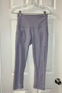 90 Degree by Reflex Lavender Purple Pull On Crop Leggings S