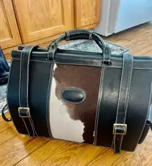 cowhide crossbody duffle bag carry on bag