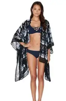 NWT L*Space Shibori Seas Go With the Flow Cover Up Kimono One Size Midnight Blue