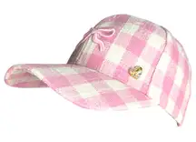 Juicy Couture Pink White Gingham Plaid Bow Baseball Hat One Size