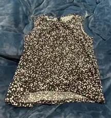 Jones New York Black Patterned Work Top Size M