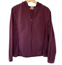 Columbia plum purple full zip hooded sweater women's size 1X quilted detail