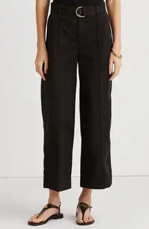 NWT Lauren Ralph Lauren Pants Brienda Micro Sanded Twill Belted Wide Leg 16 $125