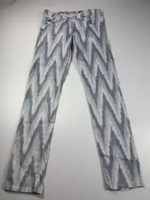 AG Adriano Goldschmied The Stilt Zig Zag Print Jeans‎ Denim Pants Size 27R