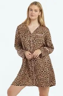 Summersalt The Cloud 9 Boyfriend Sleep Shirt Leopard Pink Sky Pajamas Large