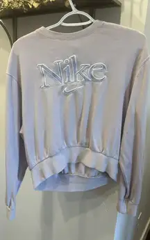 Nike crop light pink sweater 