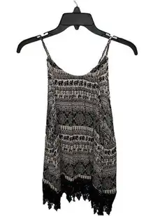 Bohemian Black and White Tank Top - Size Large