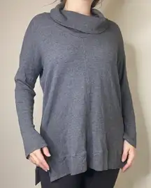 Splendid Gray Cowl Neck Supima Cotton Waffle Sweater Size Small