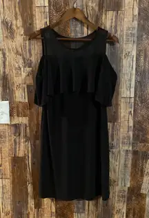 women's black casual dress with sheer top size small