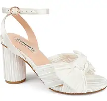 Chic White Pleated Heels by [Brand]