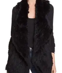 Cashmere & Rabbit Fur Vest Black C by Bloomingdale’s Size XS