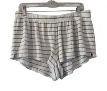 LAKE Striped Pajama Sleep Lounge Shorts Women's Size L White Green Pink Stripe