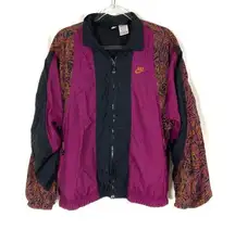 Nike  | Vintage 1990's Windbreaker Jacket Bomber Pink-Purple Black L