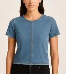 Rag & Bone Fitted Denim T Shirt Blue Wash (NWT)